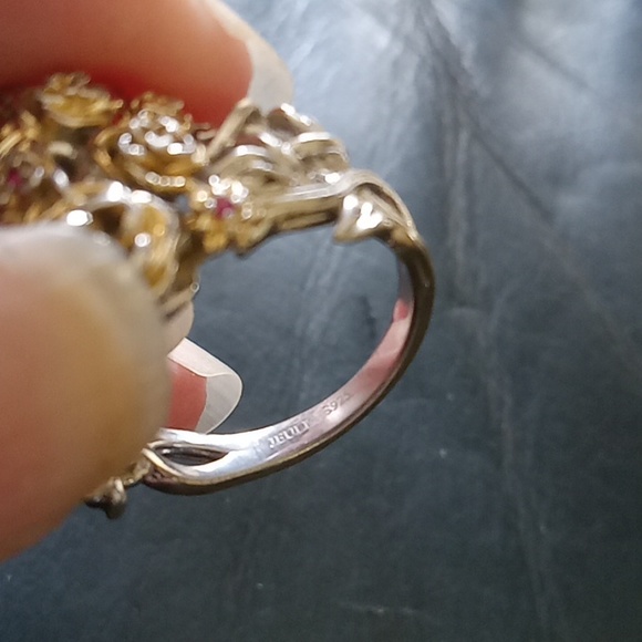 Skull and rose Sterling silver ring - Picture 5 of 6